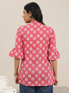 Pink Printed Cotton Kurta (1-Piece) for Women | Elegant Everyday Wear