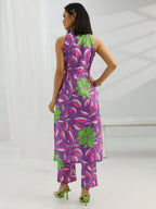 Purple Printed Rayon Straight Kurta Set for Women | Elegant Everyday & Work Wear