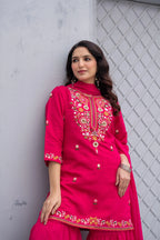 Gulnaar Gulab Embroidered Sharara Set for Women | Premium Festive & Wedding Wear