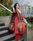 Maroon Pure Cotton Printed Kurta Pant & Dupatta Set for Women | Elegant Ethnic Wear