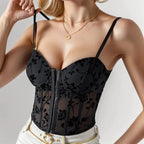 Black Floral Corset Top – Chic Sculpt Edition