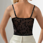 Black Floral Corset Top – Chic Sculpt Edition