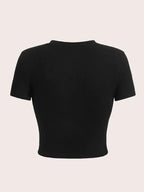 Black Spider Graphic Crop T-Shirt