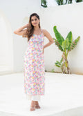 Pink Floral Printed Sleeveless Cotton Kurta for Women | Breezy Summer Everyday Wear