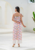 Pink Floral Printed Sleeveless Cotton Kurta for Women | Breezy Summer Everyday Wear
