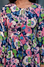 Multi Floral Printed Viscose Tunic for Women | Fit & Flared Casual Chic Wear