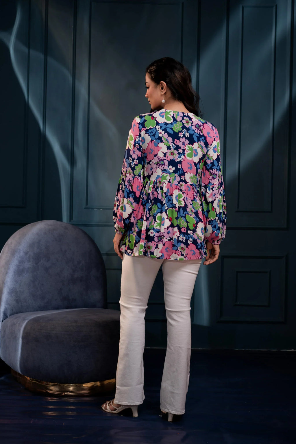 Multi Floral Printed Viscose Tunic for Women | Fit & Flared Casual Chic Wear