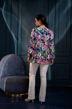 Multi Floral Printed Viscose Tunic for Women | Fit & Flared Casual Chic Wear