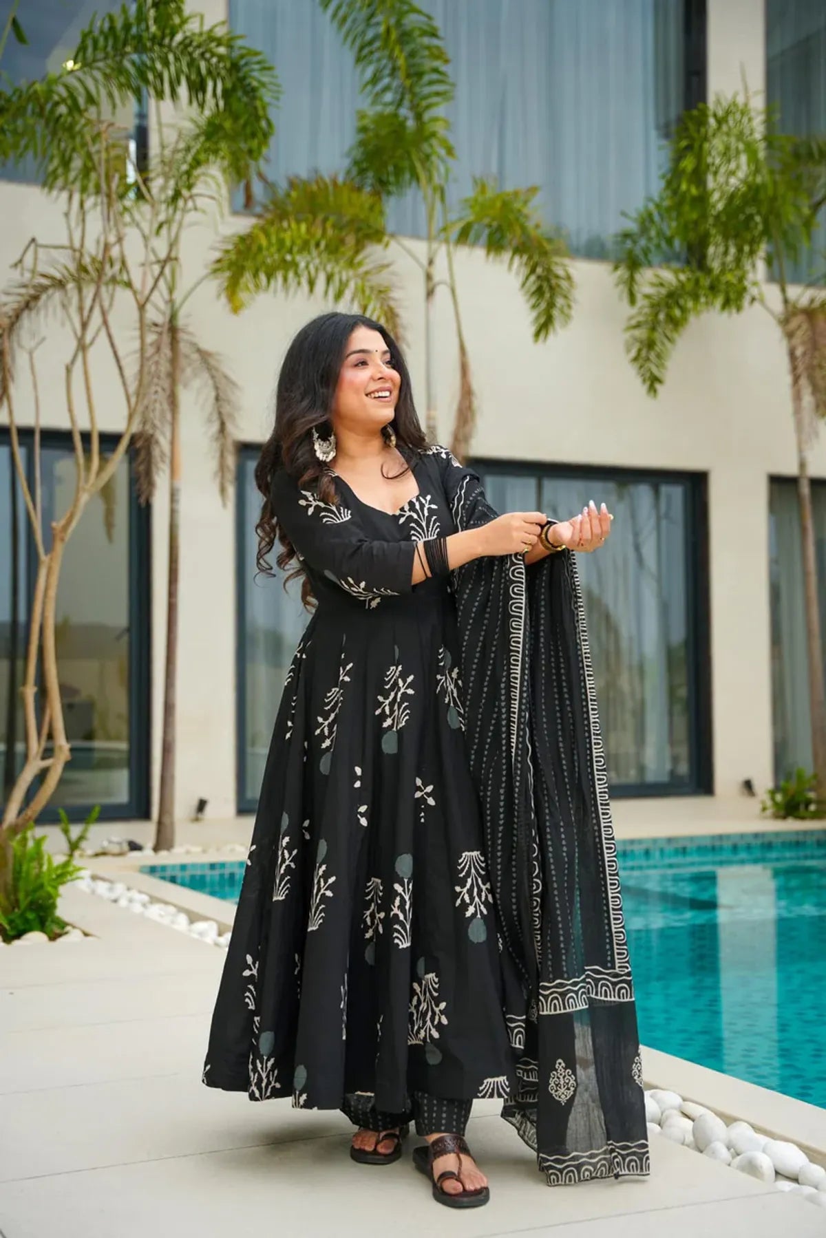 Clovyn Shadow Mystic Black Cotton Suit Set