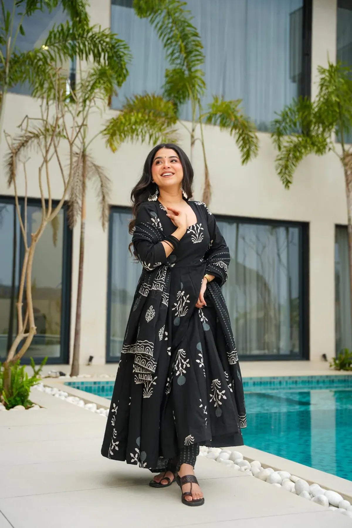 Clovyn Shadow Mystic Black Cotton Suit Set