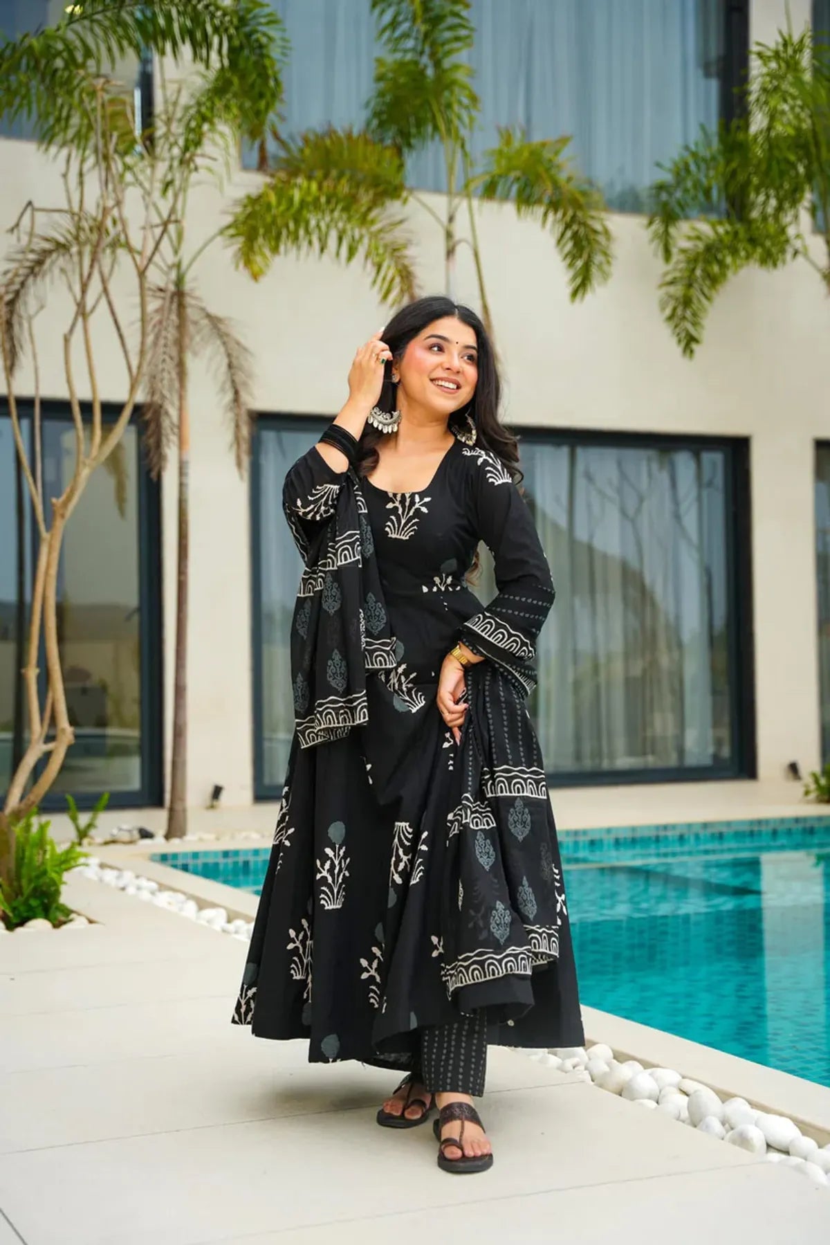 Clovyn Shadow Mystic Black Cotton Suit Set