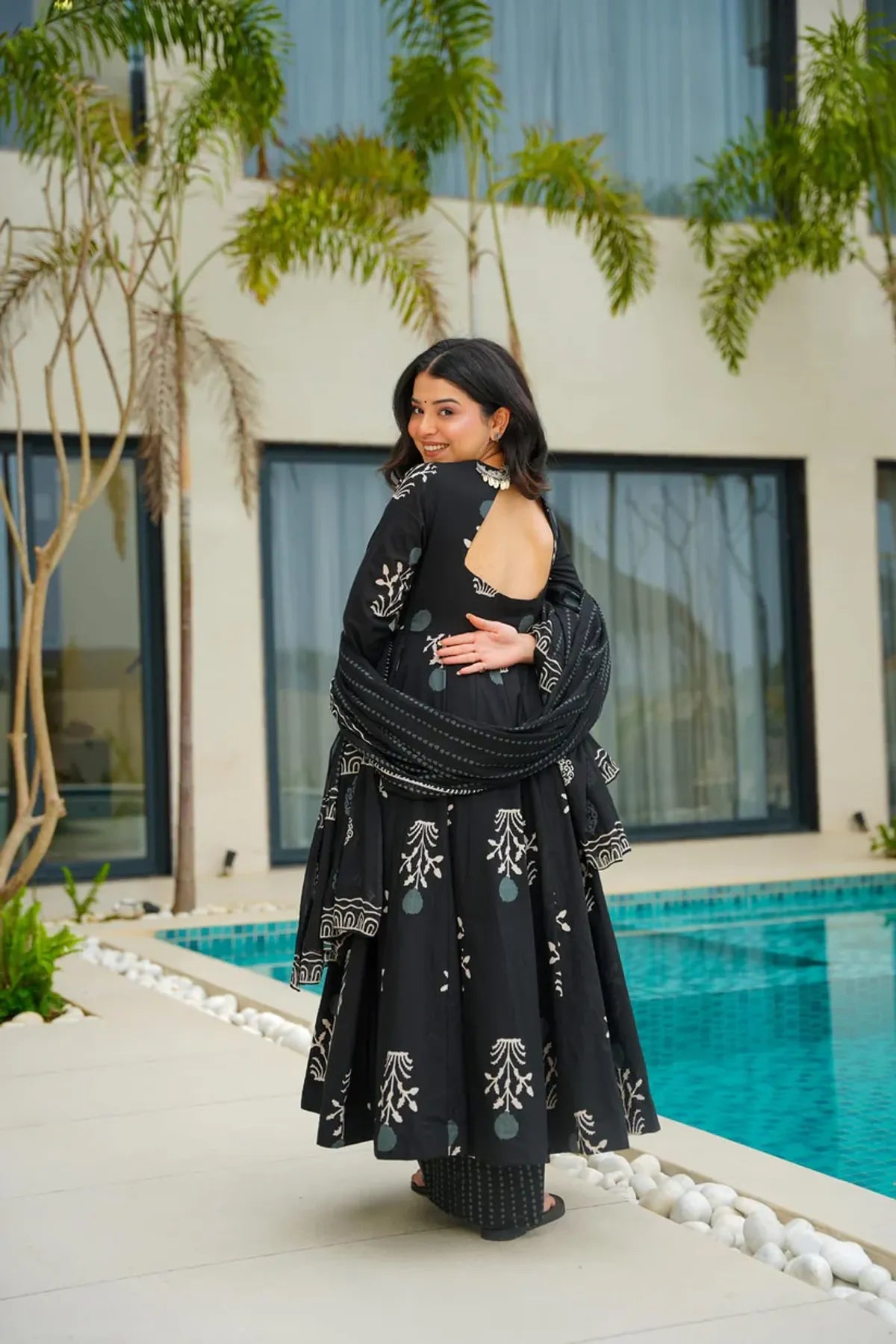 Clovyn Shadow Mystic Black Cotton Suit Set