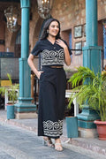Black Embroidered Cotton Co-Ord Set for Women | Elegant Minimal Luxury Wear