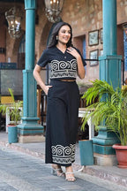 Black Embroidered Cotton Co-Ord Set for Women | Elegant Minimal Luxury Wear