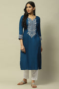 Indigo Rayon Straight Kurta for Women | Elegant Everyday Ethnic Wear