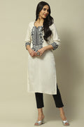 Embroidered Rayon Straight Kurta for Women | Elegant Minimal Ethnic Wear