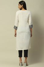 Embroidered Rayon Straight Kurta for Women | Elegant Minimal Ethnic Wear