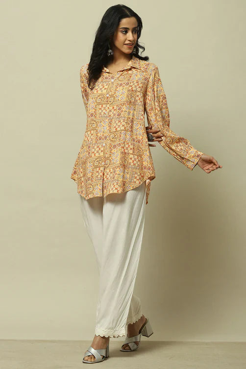 Mustard Shirt-Style Kurti – Everyday Elegance Edition