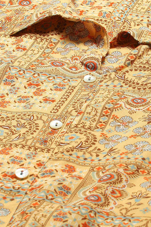 Mustard Shirt-Style Kurti – Everyday Elegance Edition