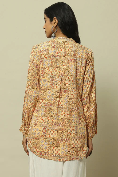 Mustard Shirt-Style Kurti – Everyday Elegance Edition