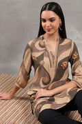 Brown Printed Straight Kurta | Elegant Ethnic Everyday Wear