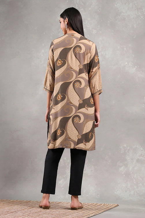 Brown Printed Straight Kurta | Elegant Ethnic Everyday Wear