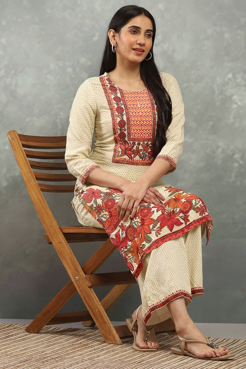 Beige Viscose Straight Kurta – Elegant Everyday Ethnic
