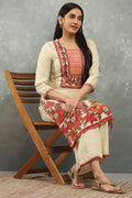 Beige Viscose Straight Kurta – Elegant Everyday Ethnic
