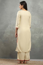 Beige Viscose Straight Kurta – Elegant Everyday Ethnic