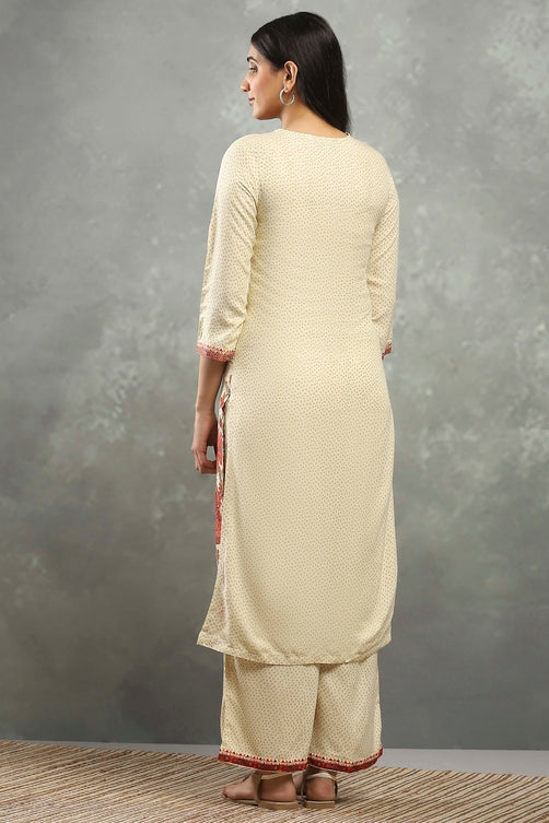 Beige Viscose Straight Kurta – Elegant Everyday Ethnic